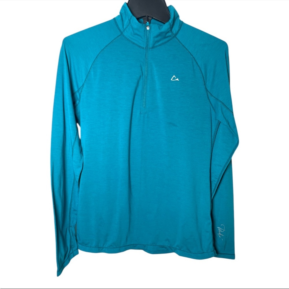 Merino Blend Paradox womens size L Pullover 1/4 zipper long sleeve stretch top